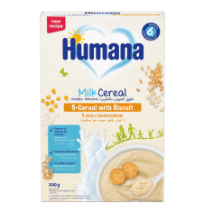 Humana 5 graudu piena putra ar cepumiem 200g