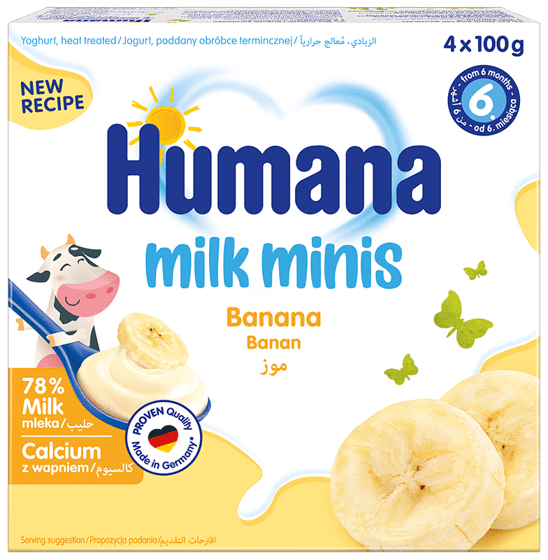 Humana Milk Minis jogurta deserts ar banāniem