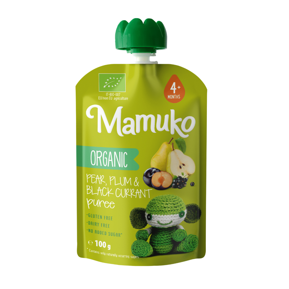 Mamuko BIO Bumbieru-Plūmju-Upeņu biezenis